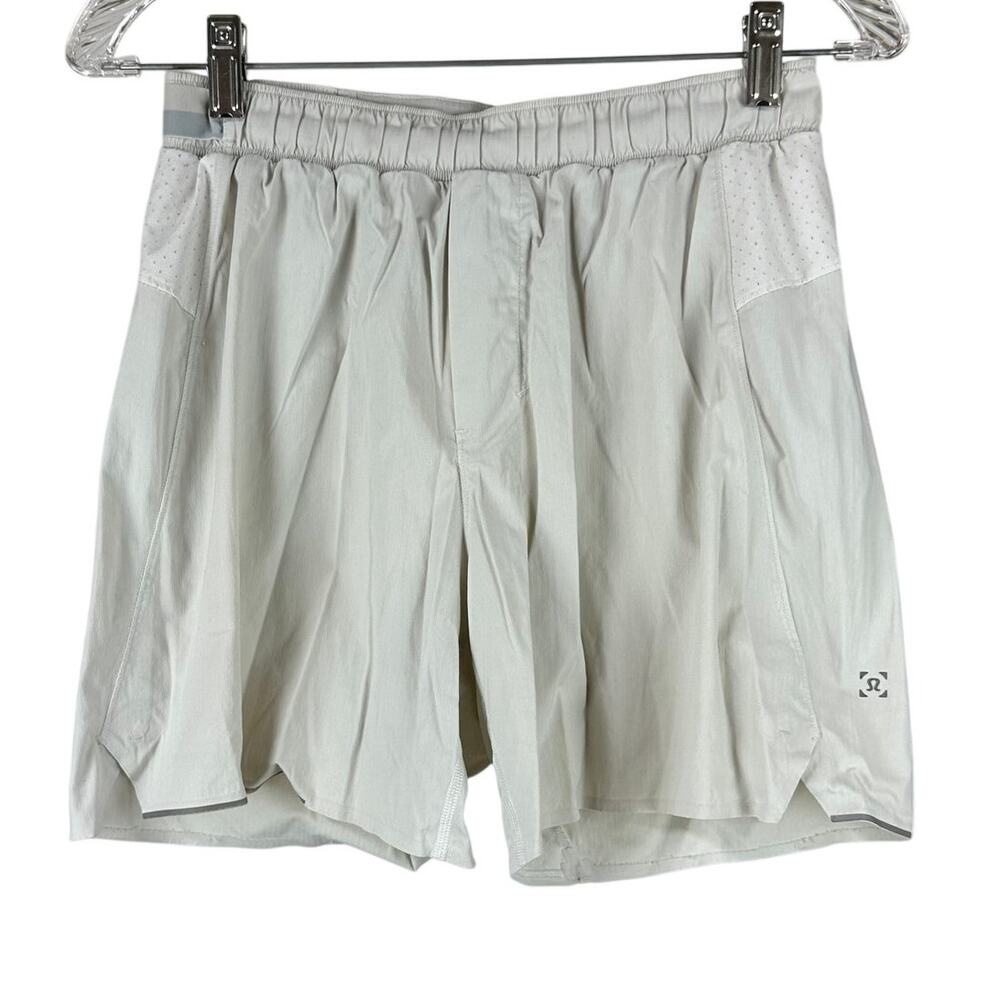 Lululemon Surge Short Liner 6" White and Grey Men's Size Small EUC